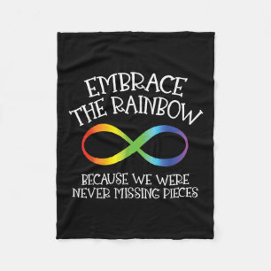 Manta Polar Conciencia sobre el autismo abraza el arco iris co