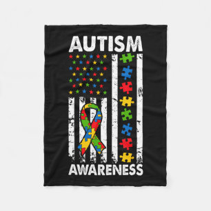 Manta Polar Conciencia sobre el autismo Bandera estadounidense