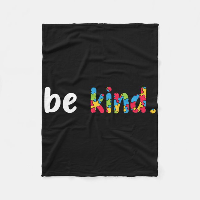 Manta Polar Conciencia sobre el autismo: Piezas de rompecabeza (Anverso)