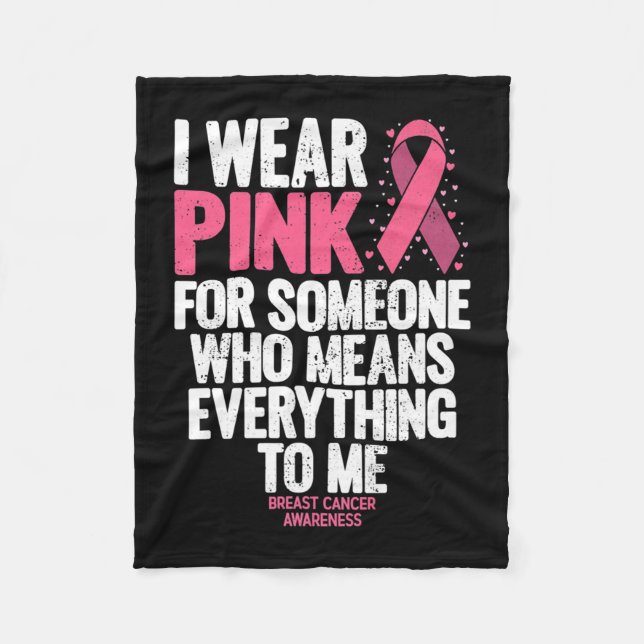 Manta Polar Conciencia Sobre El Cáncer De Mama Cinta Rosa En O (Anverso)