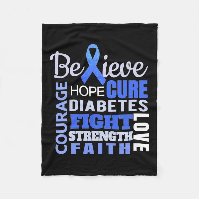 Manta Polar Conciencia sobre la diabetes Palabra de la banda a (Anverso)