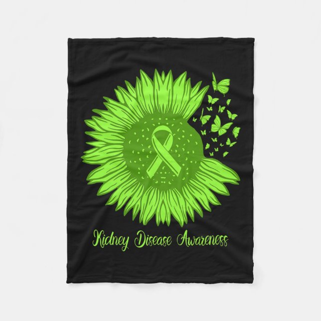 Manta Polar Conciencia sobre la enfermedad renal Sunflower Mom (Anverso)