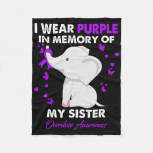 Manta Polar Conciencia sobre sobredosis de elefante uso morado