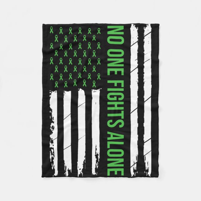 Manta Polar Concienciación sobre la salud mental Camiseta verd (Anverso)