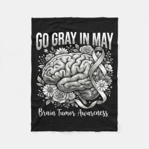 Manta Polar Concientización sobre tumores cerebrales usa gris 