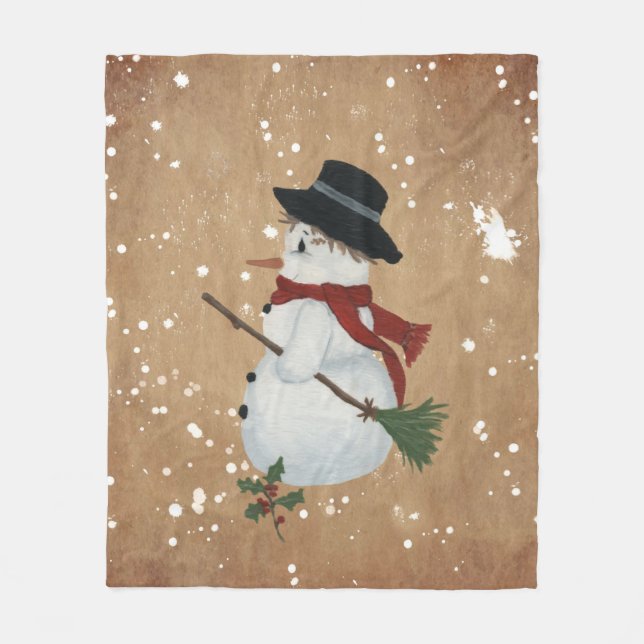Manta Polar Condado de Snowman Fleece Blanket (Anverso)