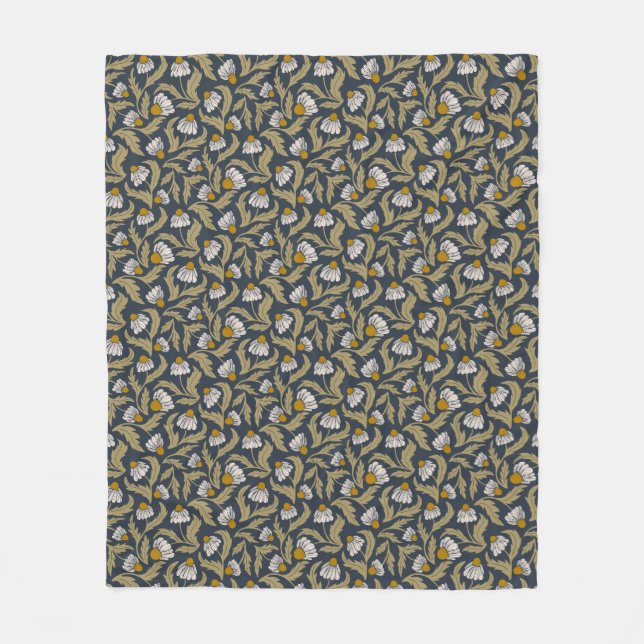 Manta Polar Coneflowers on Navy Blue Modern Floral (Anverso)