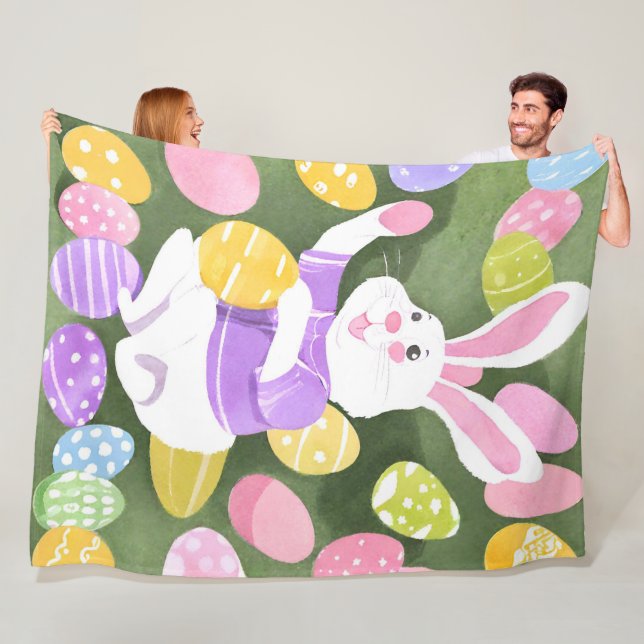 Manta Polar conejito con huevos de Pascua (In situ)