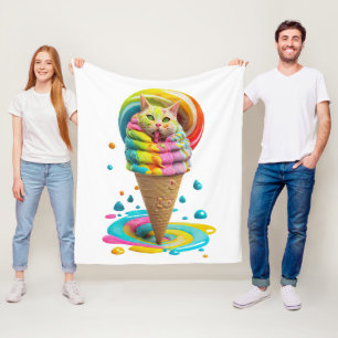Manta Polar Conejito de Hielo Cónico de Helado Colorido Almoha