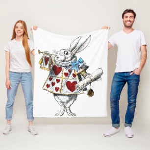 Manta Polar Conejo Blanco Alice Wonderland Conejo de Corazones