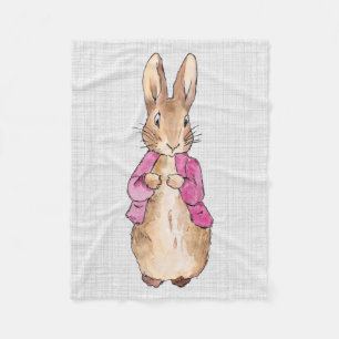 Manta Polar Conejo clásico con chaqueta rosa y lino gris   