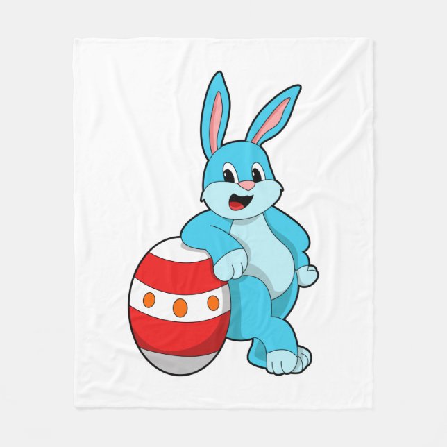 Manta Polar Conejo con huevo de Pascua (Anverso)