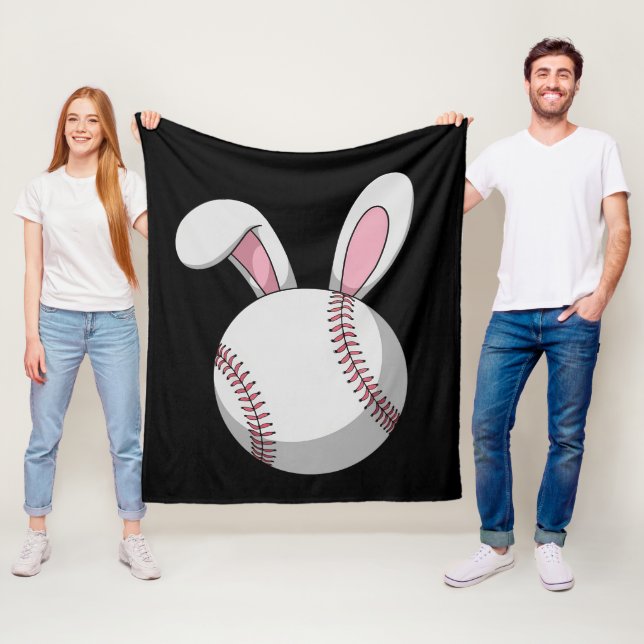 Manta Polar Conejo de béisbol de Pascua Oídos de conejo lindos (In situ)
