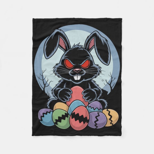 Manta Polar Conejo de Pascua Malvado Conejo de Terror Espantos (Anverso)