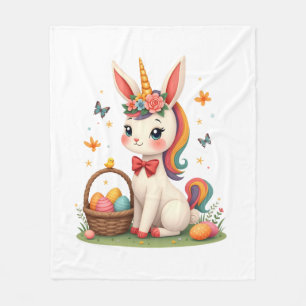 Manta Polar Conejo de Pascua Vintage Unicornio Floral Pastel d