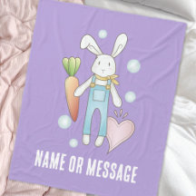 Conejo de peluche morado personalizado adorable