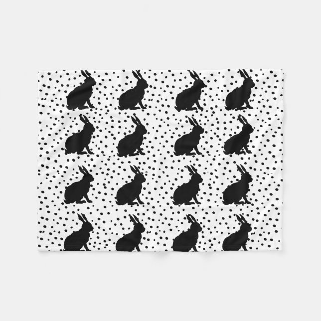 Manta Polar Conejo de Semana Santa de Conejo Negro (Frente (Horizontal))