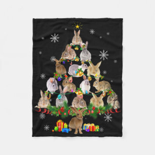 Manta Polar Conejo divertido de Navidad árbol de Navidad nieve