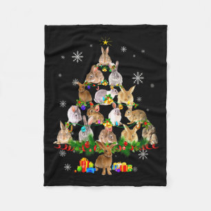 Manta Polar Conejo divertido de Navidad árbol de nieve para mu