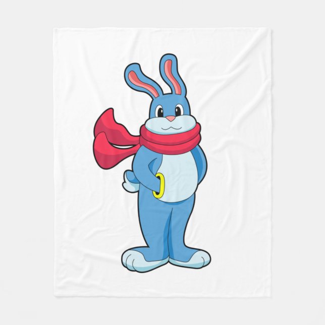 Manta Polar Conejo en invierno con bufanda (Anverso)