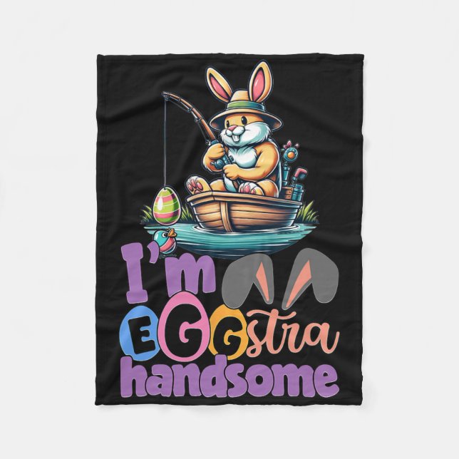 Manta Polar Conejo Im Eggstra Guapo Pescando B Pez Pascua Da (Anverso)
