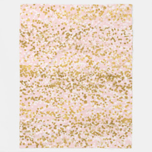 Manta Polar Confetán rosa blanco dorado