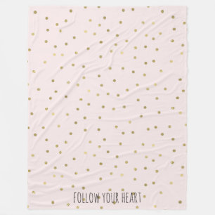 Manta Polar Confeti rosado de la chispa del oro de Rubor