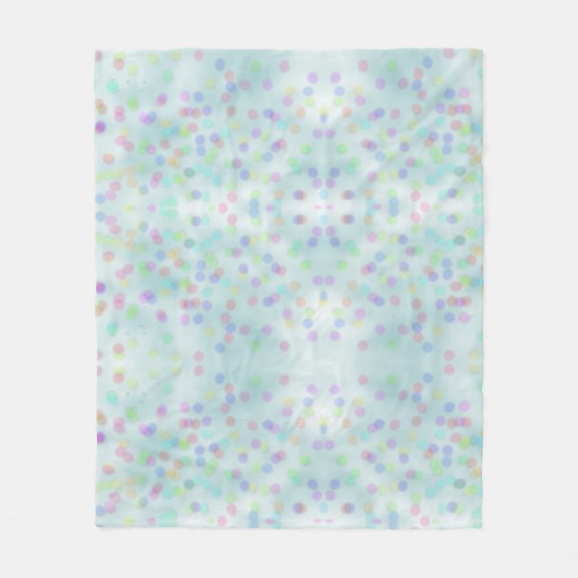 Manta Polar Confetti de arcoiris azul (Anverso)