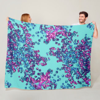 Manta Polar Confetti Purpurinoso morado rosa azul