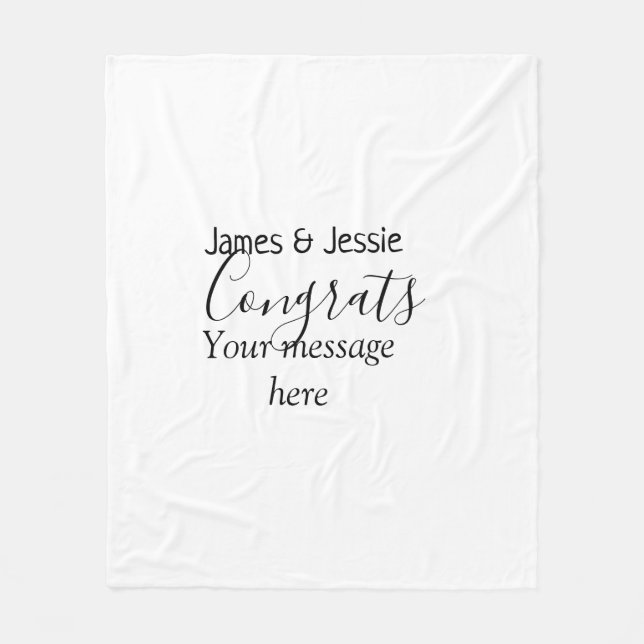 Manta Polar Congrats add name message wedding newly wed couple (Anverso)