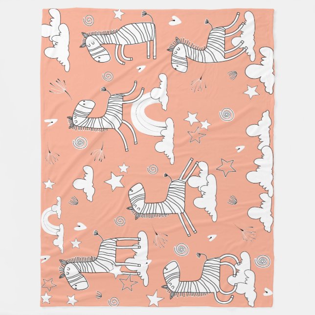 Manta Polar Conjunto de línea de animal cebra (Anverso)