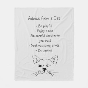 Manta Polar Consejos del humor animal del gato enrollado