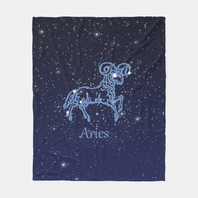 Manta Polar Constelación del aries y Rótulo del zodiaco con (Anverso)