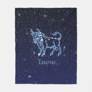 Manta Polar Constelación Taurus y Rótulo Zodiaco con estrell