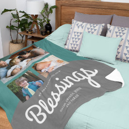 Manta Polar Contando nuestras bendiciones | Collage de fotos f