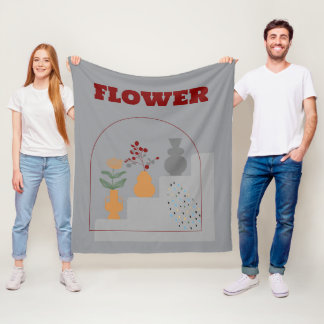 Manta Polar Contemporáneo Boho Gris Moderno