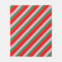 Manta Polar Contemporary Christmas Candy Stripes 