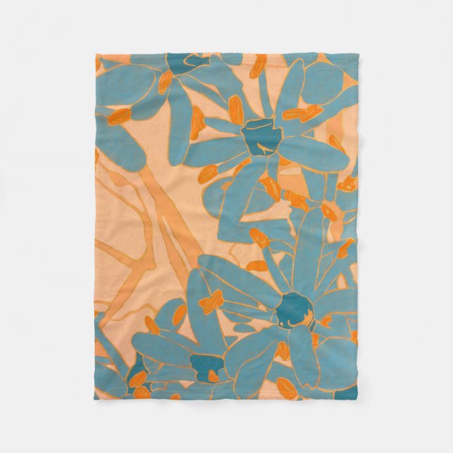 Manta Polar Contemporary Leaf Design Peach (Anverso)