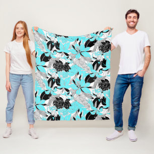 Manta Polar Contour Hawaii Lily tropical y Protea Floral