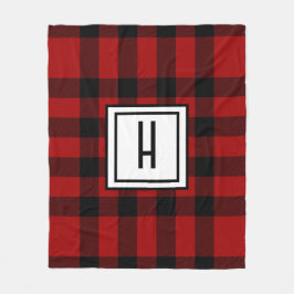 Manta Polar Control rojo y negro personalizado