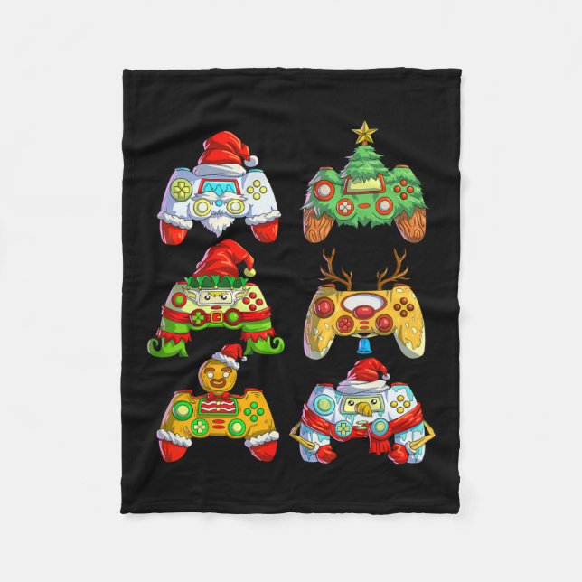 Manta Polar Controlador de videojuegos Sombrero de Santa Navid (Anverso)