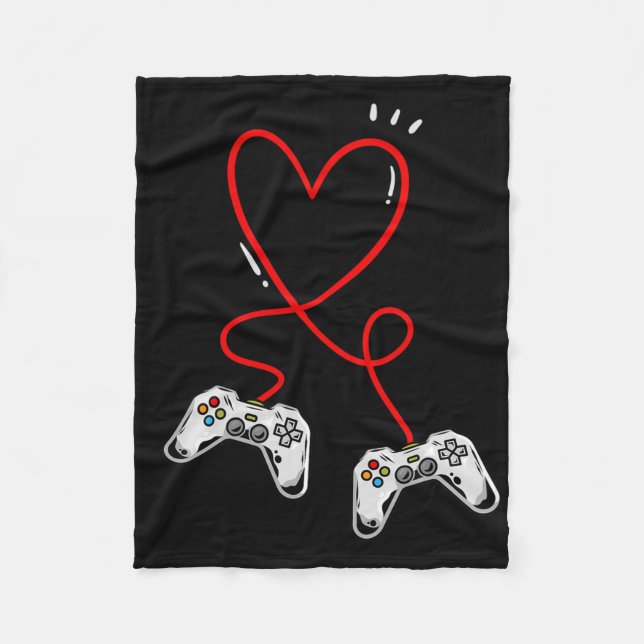 Manta Polar Controladores Día de San Valentín Corazón Videojue (Anverso)
