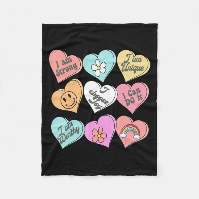 Manta Polar Conversation Hearts Groovy Valentines Day Cute Tea (Anverso)