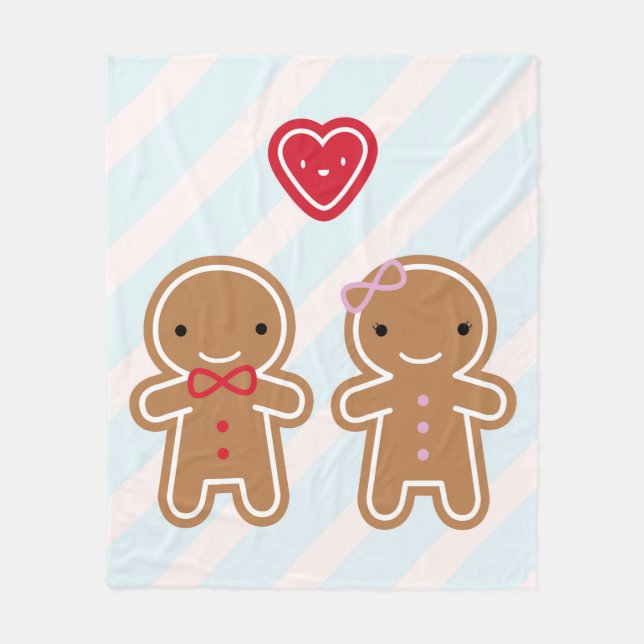 Manta Polar Cookie Cute Gingerbread Pareja (Anverso)