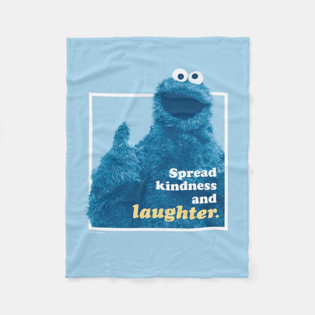 Manta Polar Cookie Monster | Amabilidad y risa extendidas (Anverso)