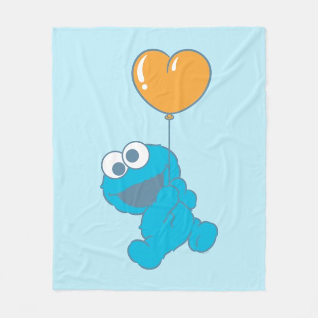 Manta Polar Cookie Monster Heart Balloon (Anverso)