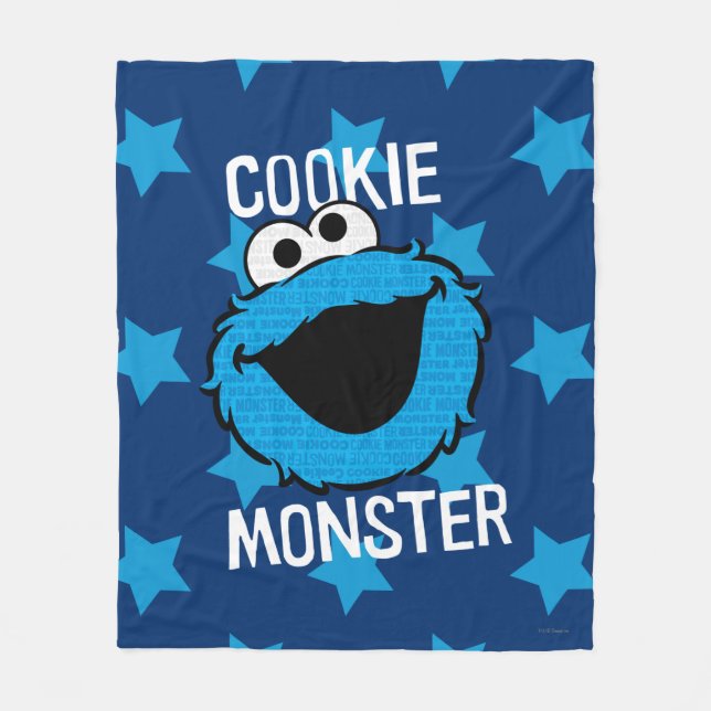 Manta Polar Cookie Monster Pattern Face (Anverso)