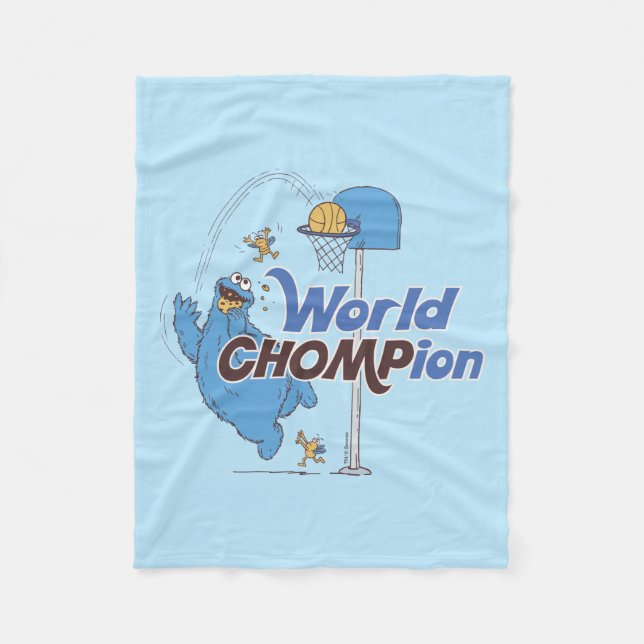 Manta Polar Cookie Monster | Tiro de aros de básquetbol (Anverso)