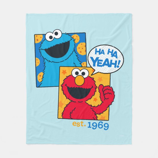 Manta Polar Cookie Monster y Elmo | Ha Ha Yeah (Anverso)