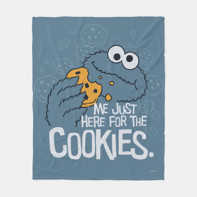 Manta Polar Cookie Monster | Yo solo aquí para las galletas (Anverso)